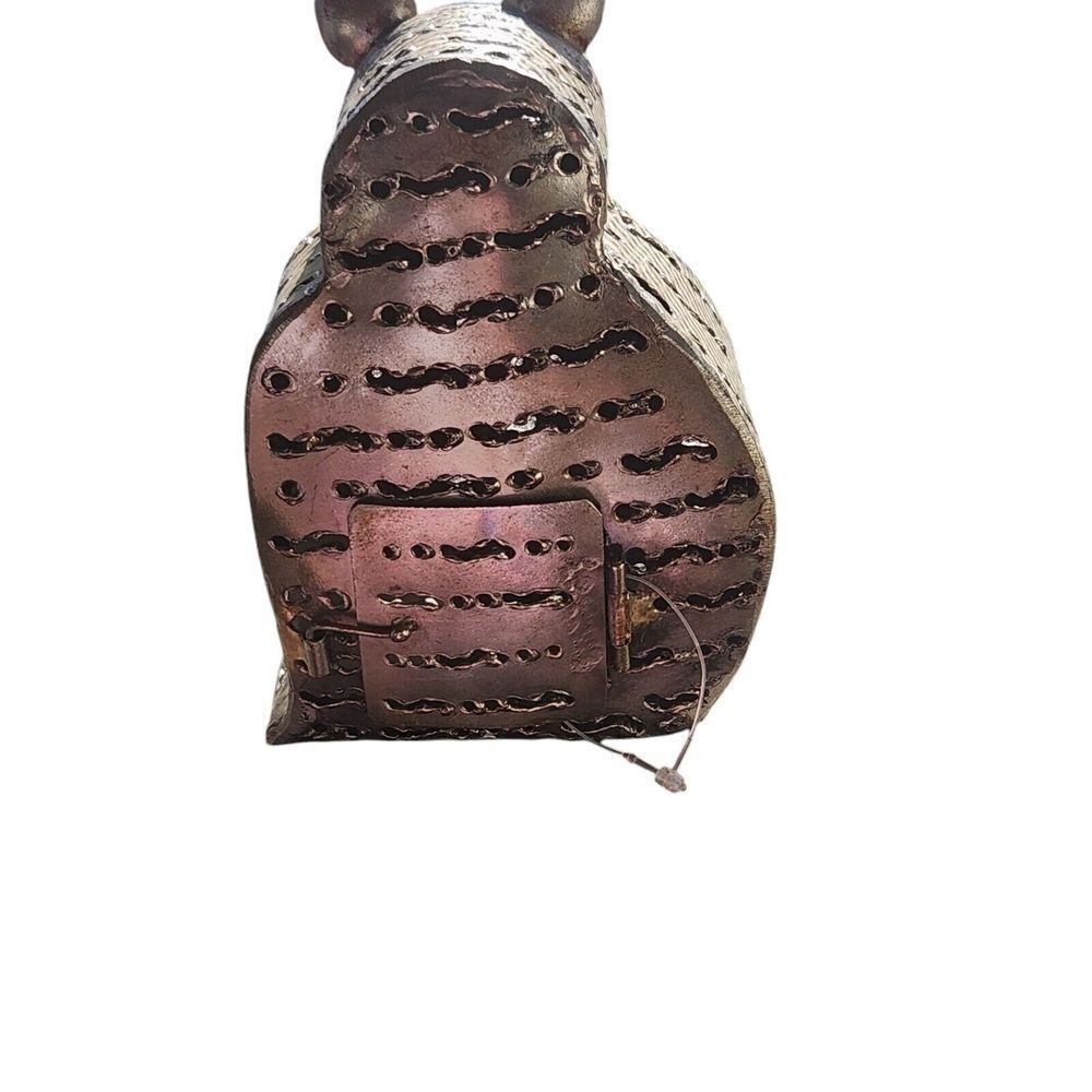 Unique Handmade Art Deco Metal Cat Sculpture Candle Holder Silver / Gold Feline - Picture 3 of 4